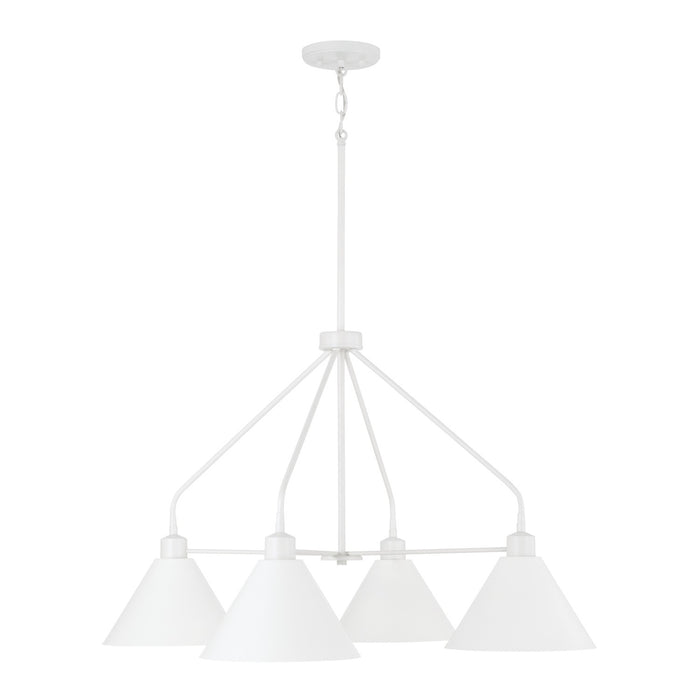 Capital Lighting 451341WE Four Light Chandelier, Matte White