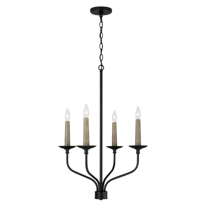 Capital Lighting 451541MB Four Light Chandelier, Matte Black