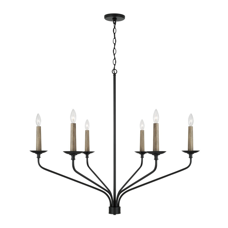 Capital Lighting 451562MB Six Light Chandelier, Matte Black