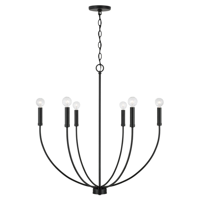 Capital Lighting 452161MB Six Light Chandelier, Matte Black