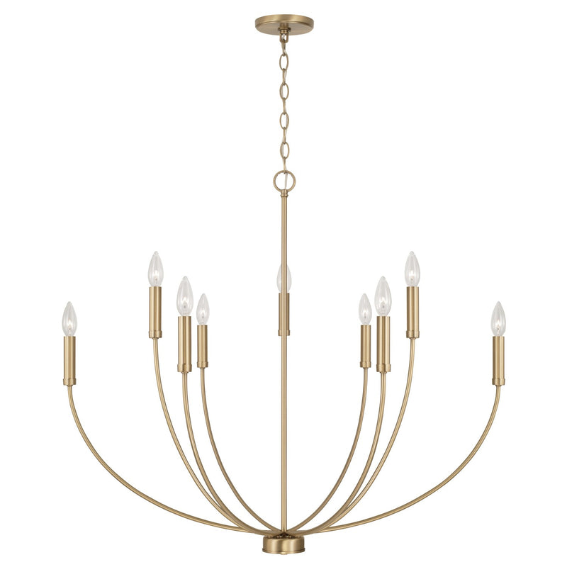 Capital Lighting 452191AD Nine Light Chandelier, Aged Brass