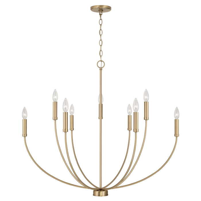 Capital Lighting 452191AD Nine Light Chandelier, Aged Brass
