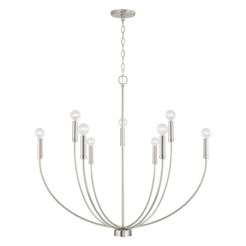 Capital Lighting 452191BN Nine Light Chandelier, Brushed Nickel