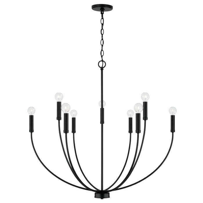 Capital Lighting 452191MB Nine Light Chandelier, Matte Black
