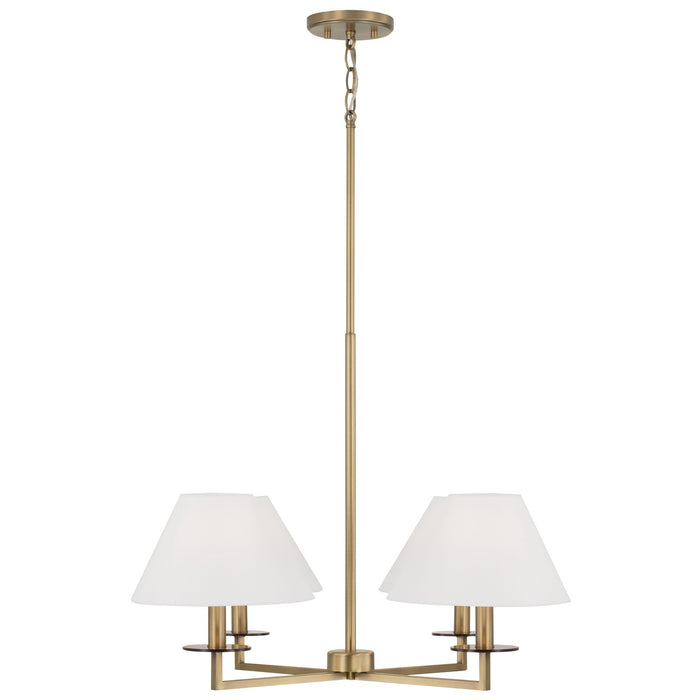 Capital Lighting 452241AD Four Light Chandelier, Aged Brass