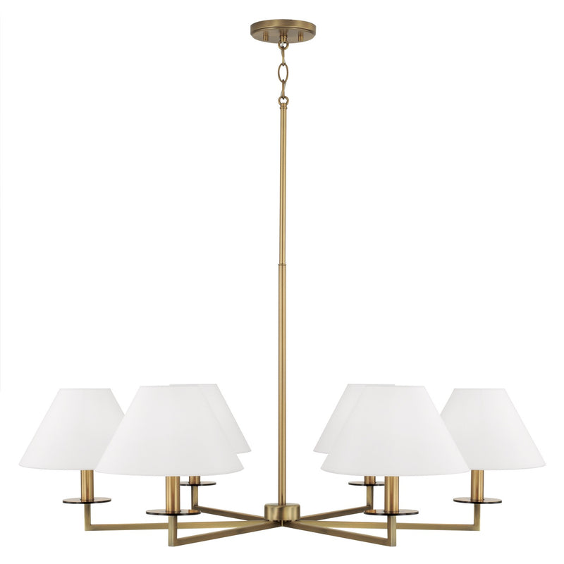 Capital Lighting 452261AD Six Light Chandelier, Aged Brass