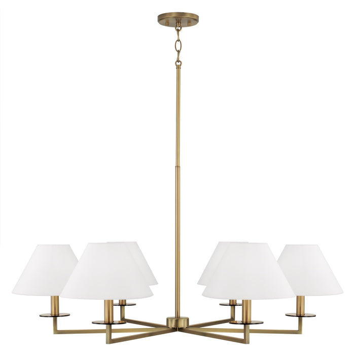 Capital Lighting 452261AD Six Light Chandelier, Aged Brass