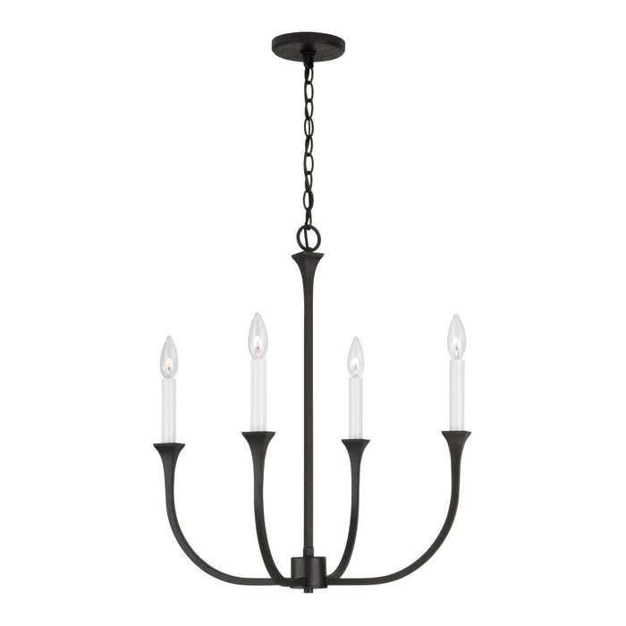 Capital Lighting 452341BI Four Light Chandelier, Black Iron