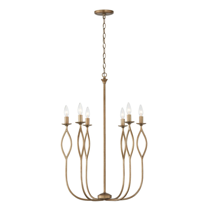 Capital Lighting 452561ML Six Light Chandelier, Mystic Luster