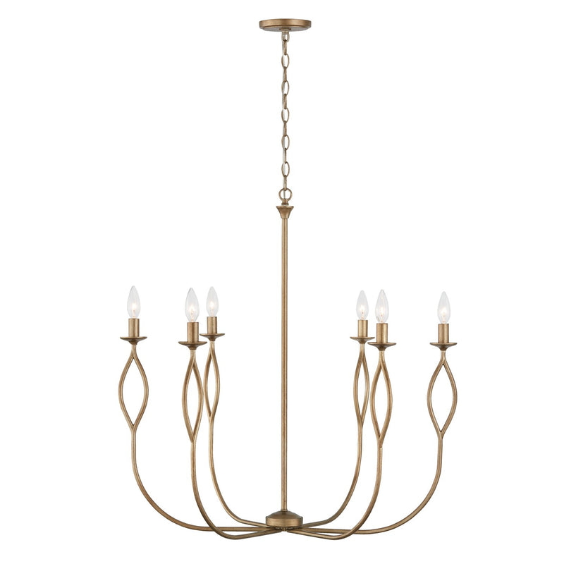 Capital Lighting 452562ML Six Light Chandelier, Mystic Luster