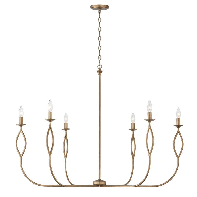Capital Lighting 452563ML Six Light Chandelier, Mystic Luster