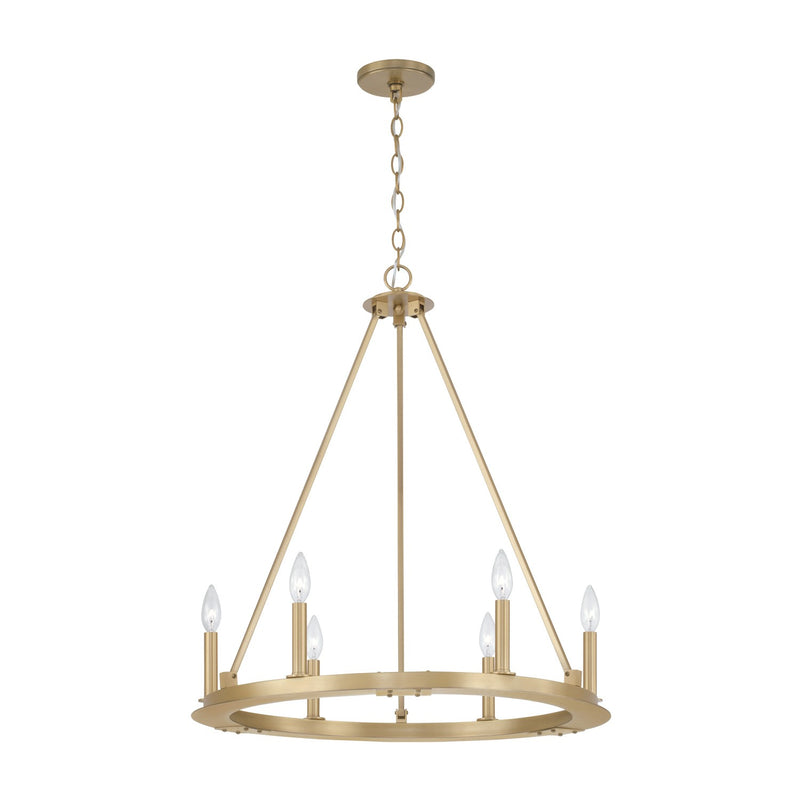 Capital Lighting 4916AD Six Light Chandelier, Aged Brass