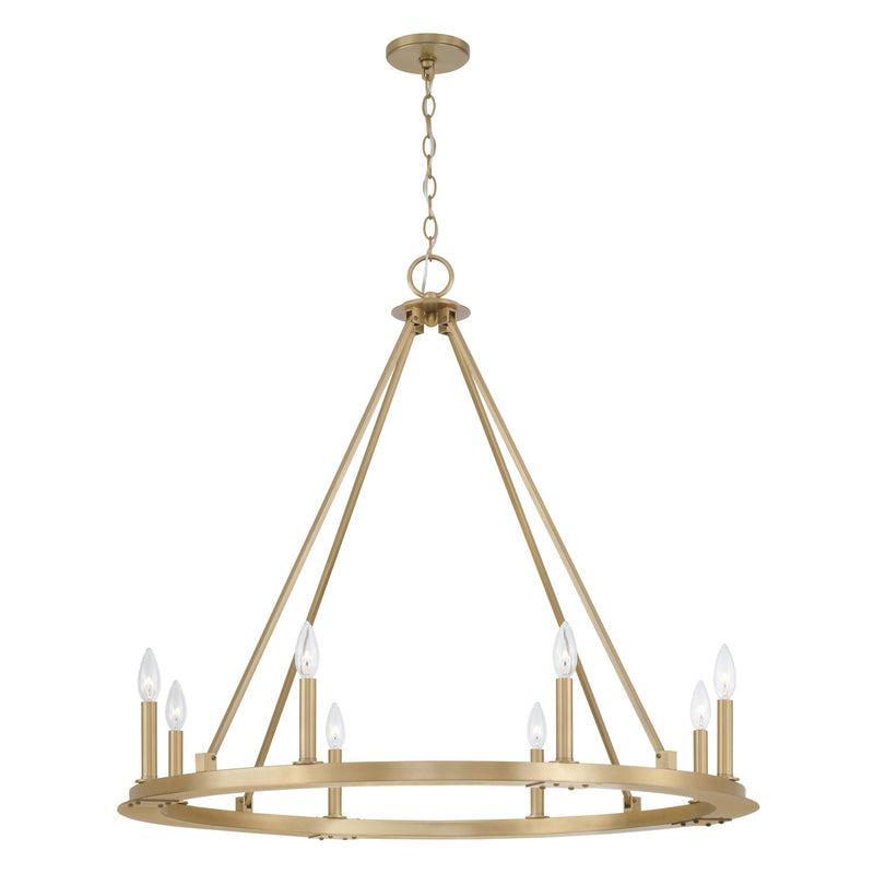 Capital Lighting 4918AD Eight Light Chandelier, Aged Brass