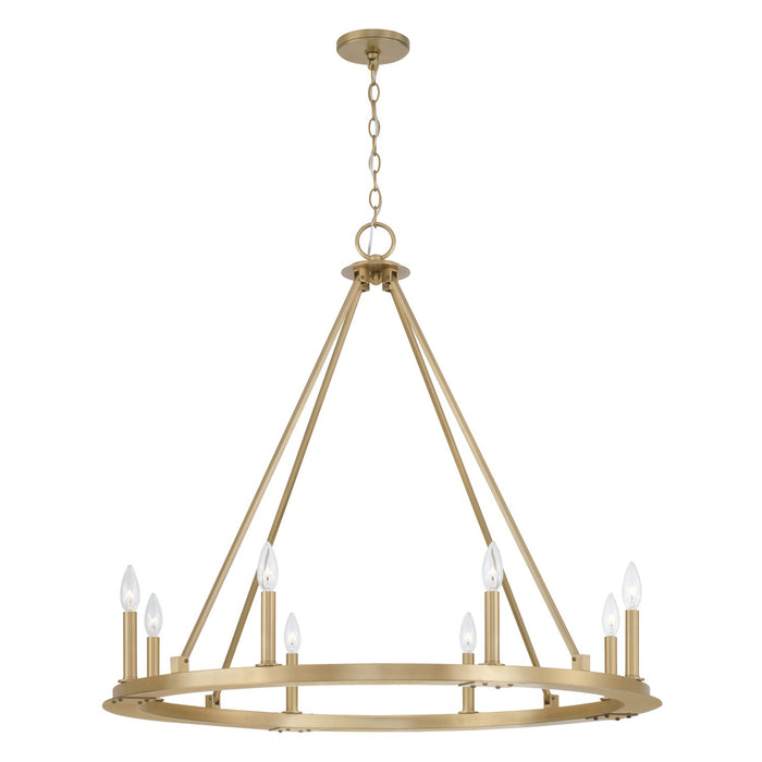 Capital Lighting 4918AD Eight Light Chandelier, Aged Brass