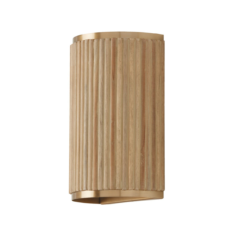 Capital Lighting 650721WS Two Light Wall Sconce, White Wash and Matte Brass