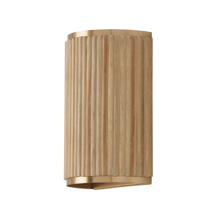 Capital Lighting 650721WS Two Light Wall Sconce, White Wash and Matte Brass