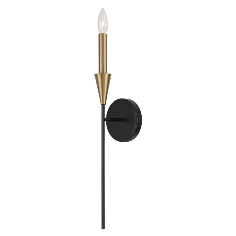 Capital Lighting 651911AB One Light Wall Sconce, Aged Brass and Black