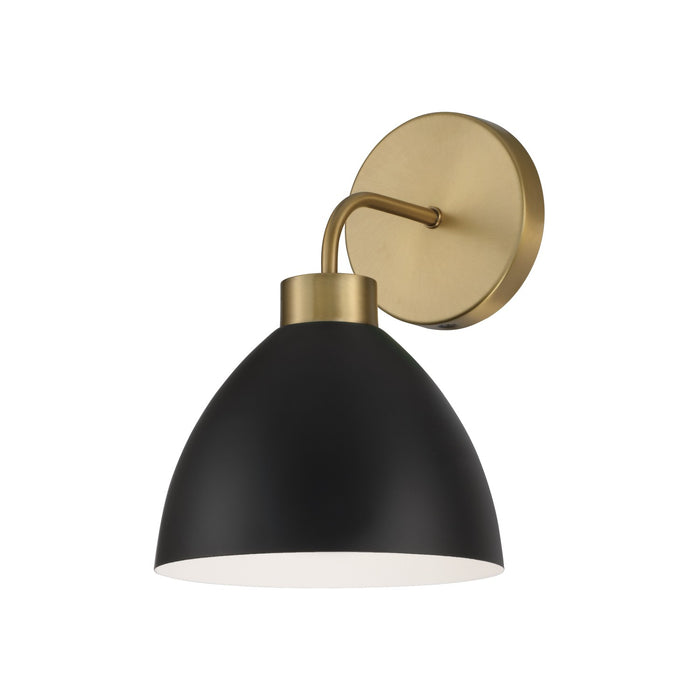 Capital Lighting 652011AB One Light Wall Sconce, Aged Brass and Black
