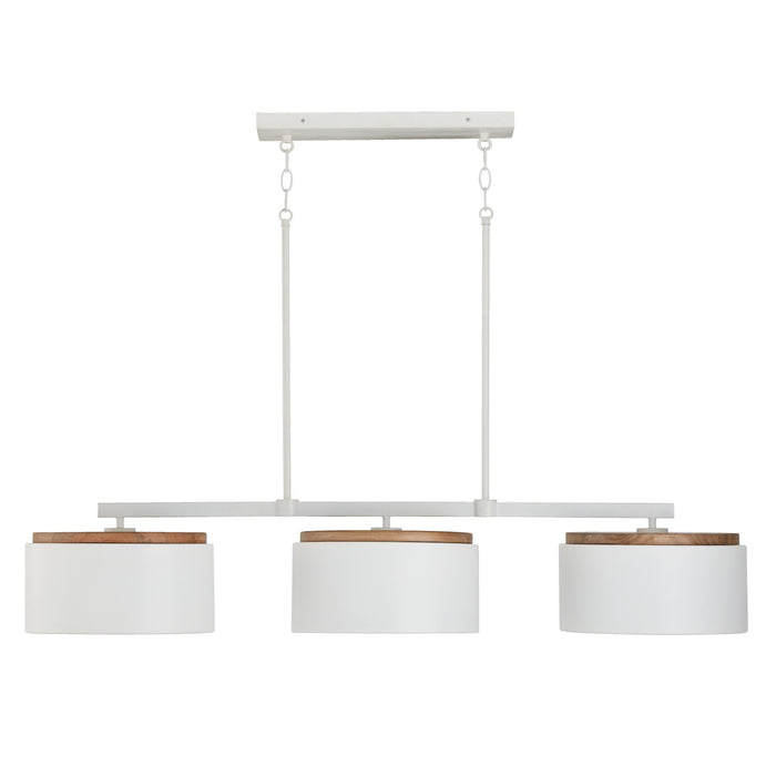 Capital Lighting 850931LT Three Light Island Pendant, Light Wood and White