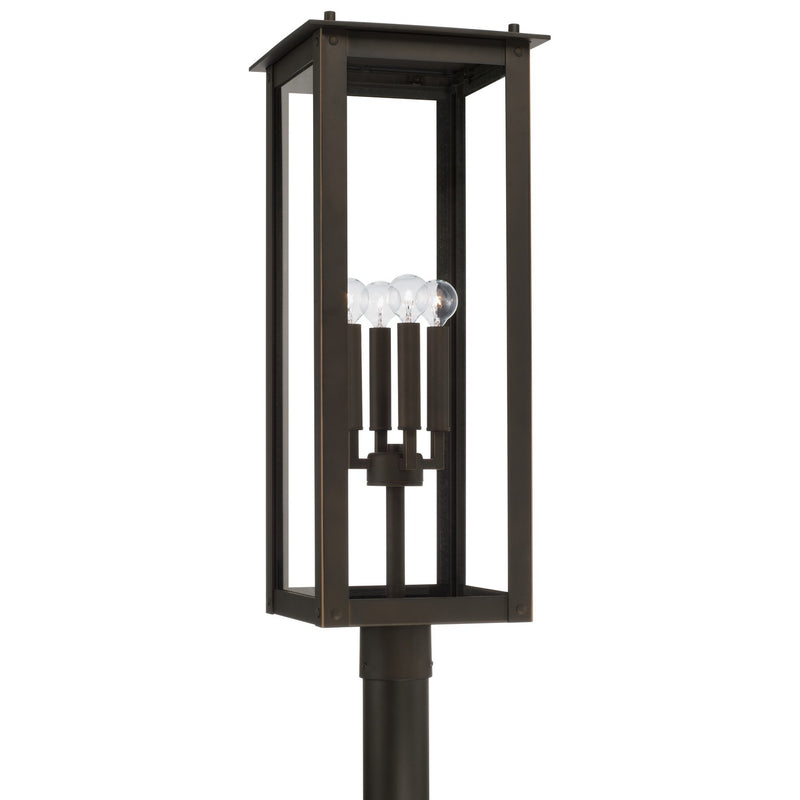 Capital Lighting 934643OZ Four Light Outdoor Post Lantern, Oiled Bronze