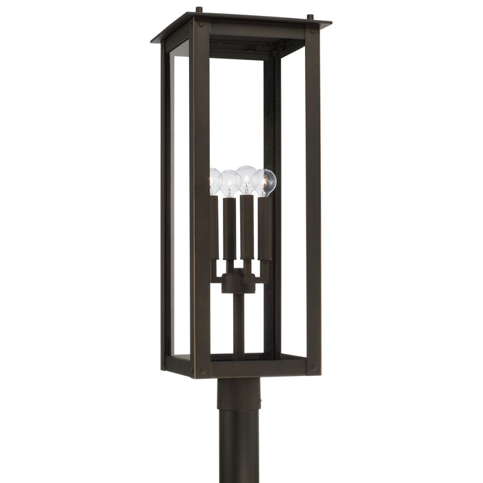 Capital Lighting 934643OZ Four Light Outdoor Post Lantern, Oiled Bronze