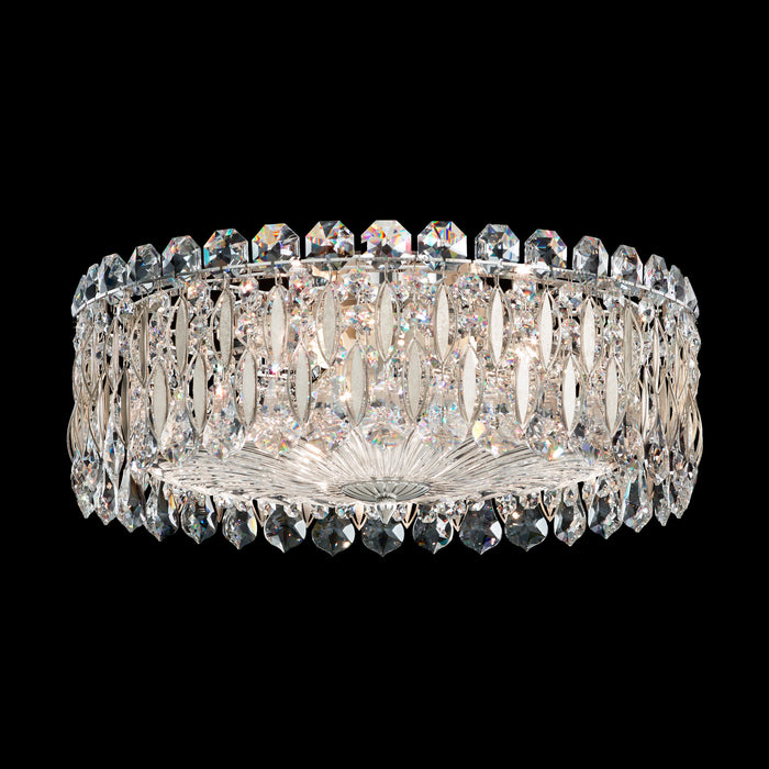 Schonbek RS8348N-48R Three Light Flush Mount, Antique Silver