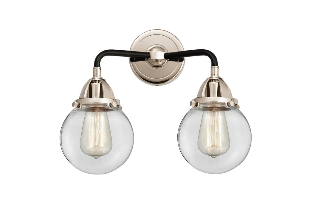 Innovations 288-2W-BPN-G202-6 Two Light Bath Vanity, Black Polished Nickel