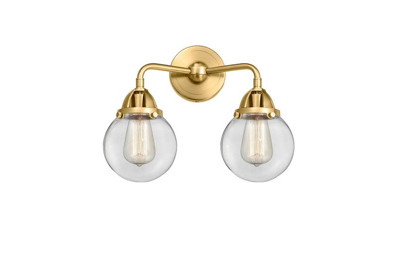 Innovations 288-2W-SG-G202-6 Two Light Bath Vanity, Satin Gold