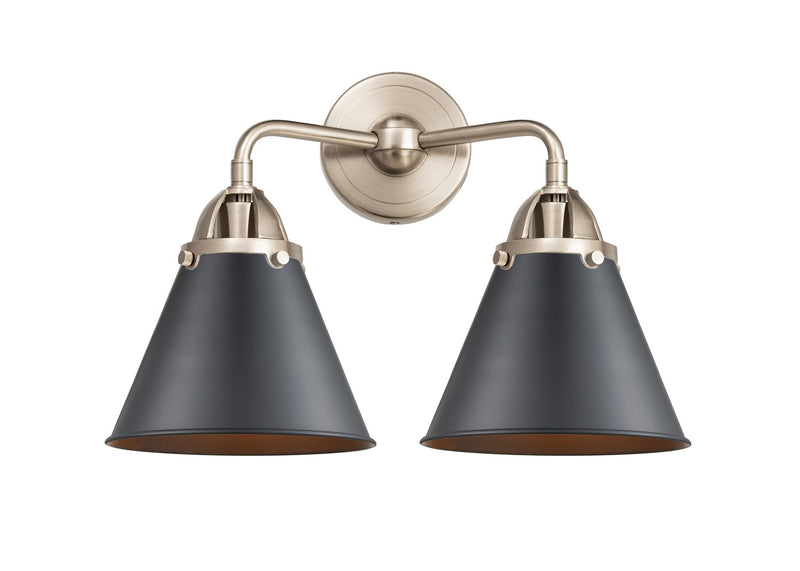 Innovations 288-2W-SN-M13-BK Two Light Bath Vanity, Brushed Satin Nickel