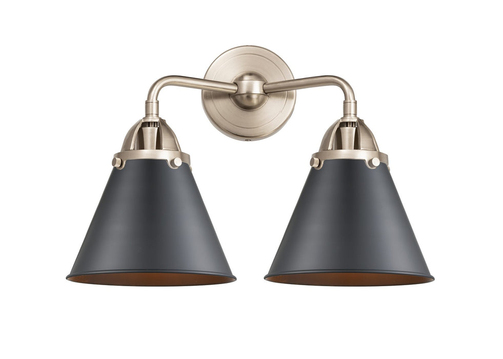Innovations 288-2W-SN-M13-BK Two Light Bath Vanity, Brushed Satin Nickel