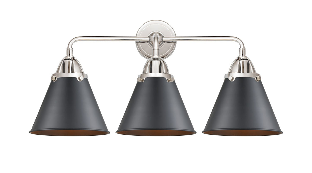 Innovations 288-3W-PC-M13-BK Three Light Bath Vanity, Polished Chrome