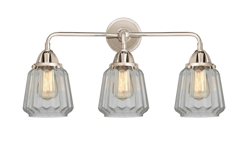 Innovations 288-3W-PN-G142 Three Light Bath Vanity, Polished Nickel
