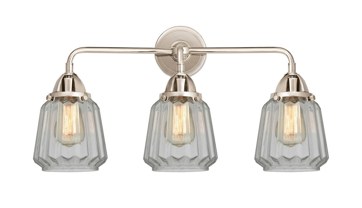 Innovations 288-3W-PN-G142 Three Light Bath Vanity, Polished Nickel