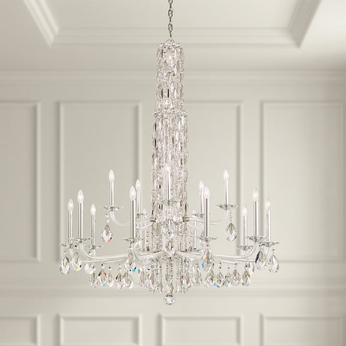 Schonbek RS84151N-401R 17 Light Chandelier, Polished Stainless Steel
