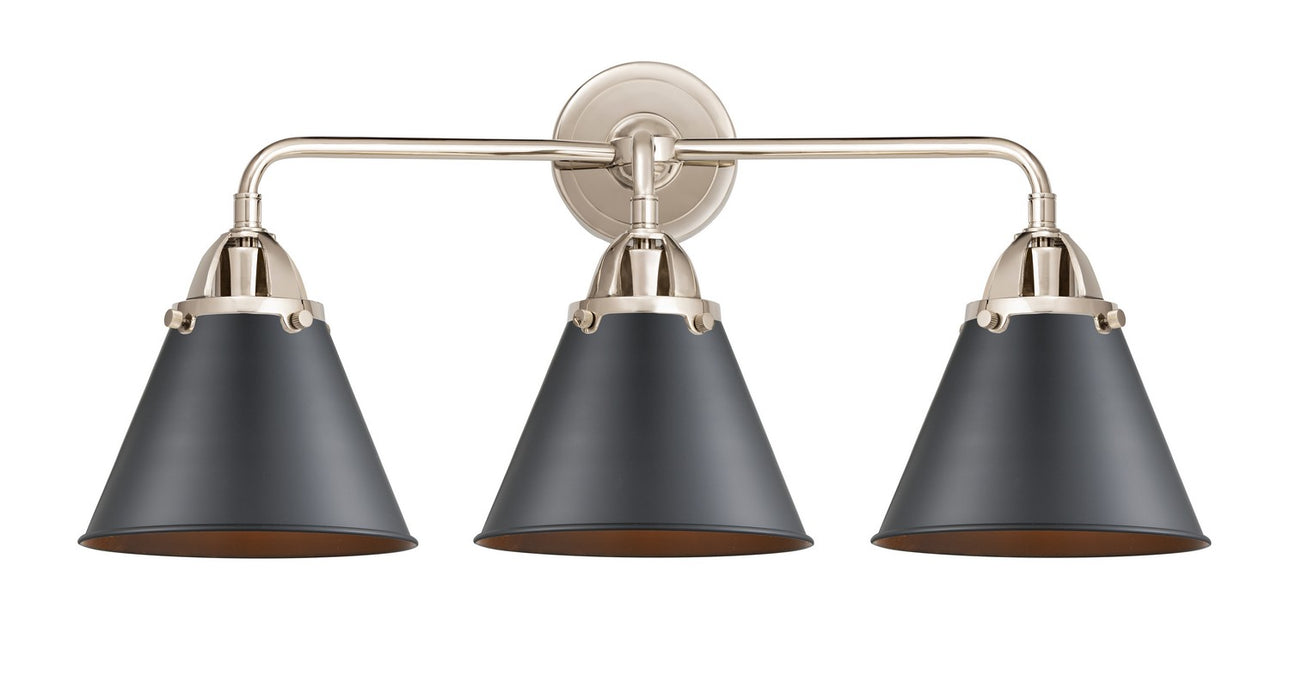 Innovations 288-3W-PN-M13-BK Three Light Bath Vanity, Polished Nickel