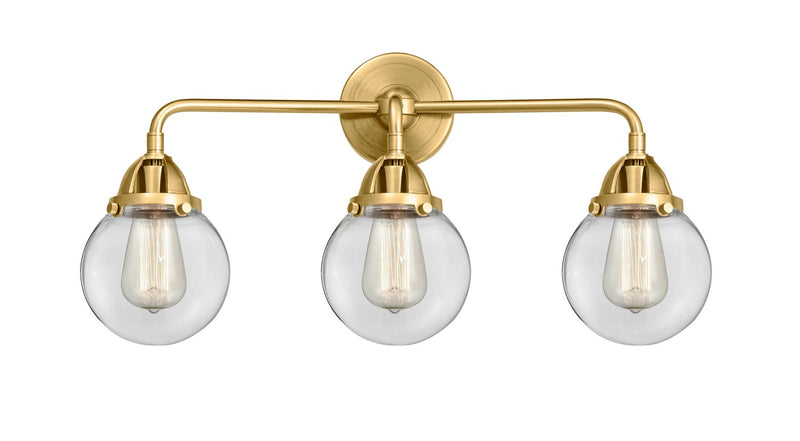 Innovations 288-3W-SG-G202-6 Three Light Bath Vanity, Satin Gold