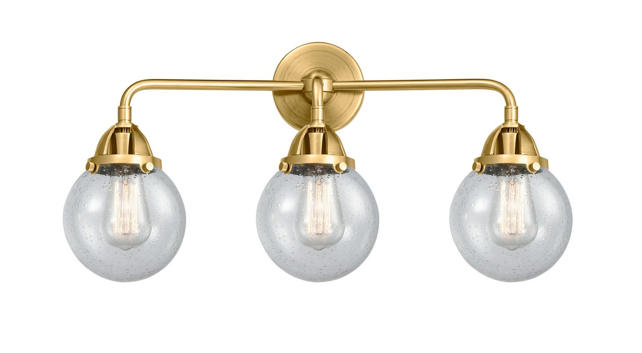 Innovations 288-3W-SG-G204-6 Three Light Bath Vanity, Satin Gold