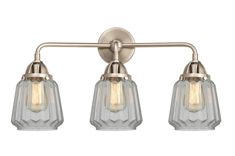 Innovations 288-3W-SN-G142 Three Light Bath Vanity, Brushed Satin Nickel