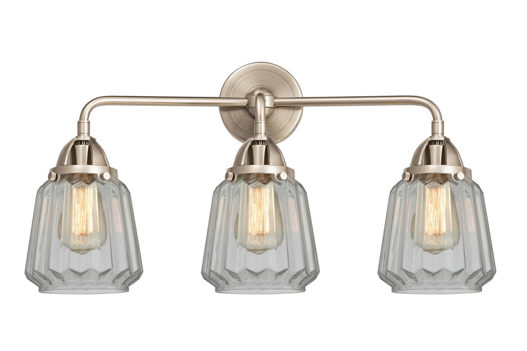 Innovations 288-3W-SN-G142 Three Light Bath Vanity, Brushed Satin Nickel
