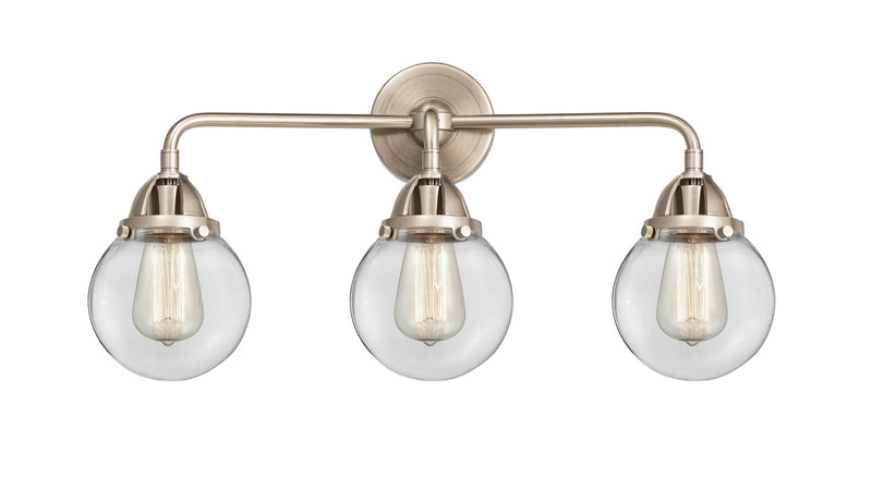 Innovations 288-3W-SN-G202-6 Three Light Bath Vanity, Brushed Satin Nickel
