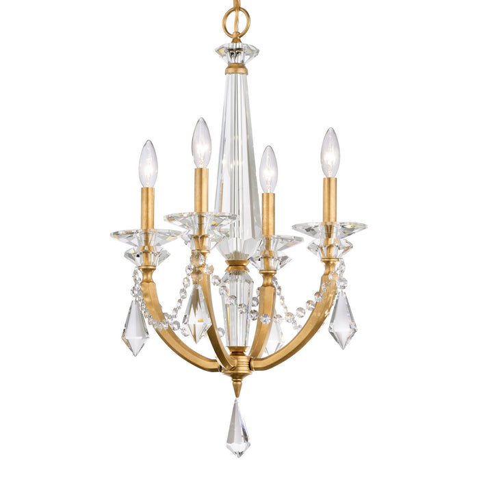 Schonbek S6704N-23R Four Light Chandelier, Etruscan Gold