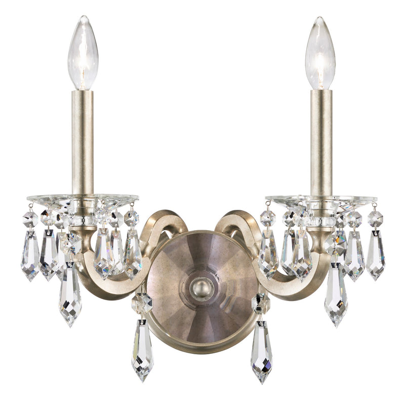 Schonbek S7602N-51R Two Light Wall Sconce, Black