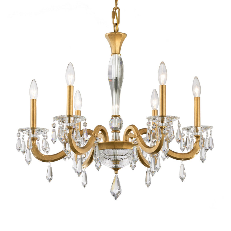 Schonbek S7606N-23R Six Light Chandelier, Etruscan Gold