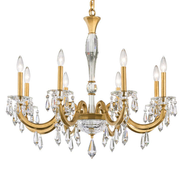 Schonbek S7608N-48R Eight Light Chandelier, Antique Silver