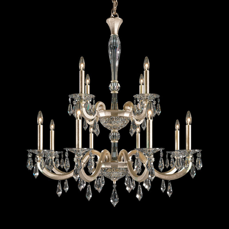 Schonbek S7612N-51R 12 Light Chandelier, Black