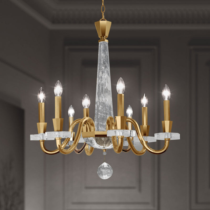 Schonbek S9334-51OH Eight Light Chandelier, Black