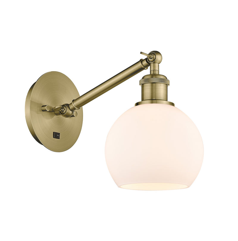 Innovations 317-1W-AB-G121-6 One Light Wall Sconce, Antique Brass