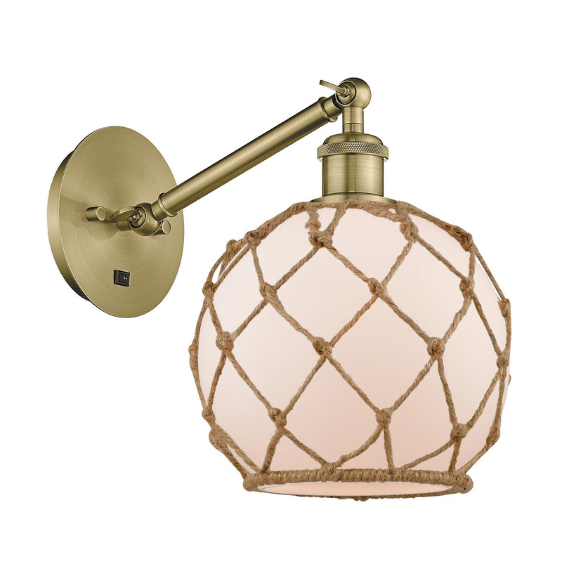 Innovations 317-1W-AB-G121-8RB One Light Wall Sconce, Antique Brass