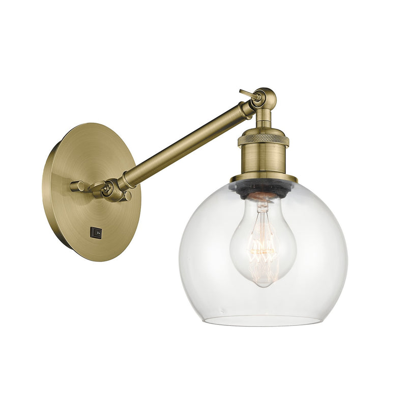 Innovations 317-1W-AB-G122-6 One Light Wall Sconce, Antique Brass