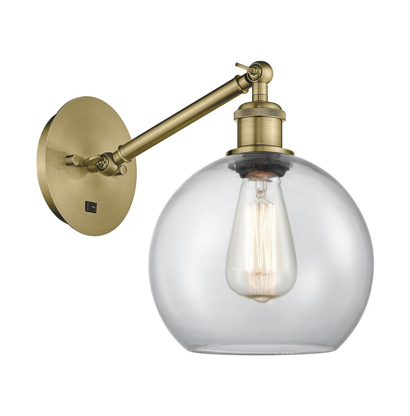 Innovations 317-1W-AB-G122-8 One Light Wall Sconce, Antique Brass